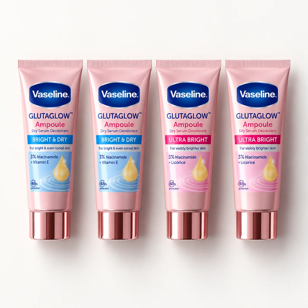 Vaseline GlutaGlow Ampoule Dry Serum Deodorant – Bright & Dry / Ultra Bright